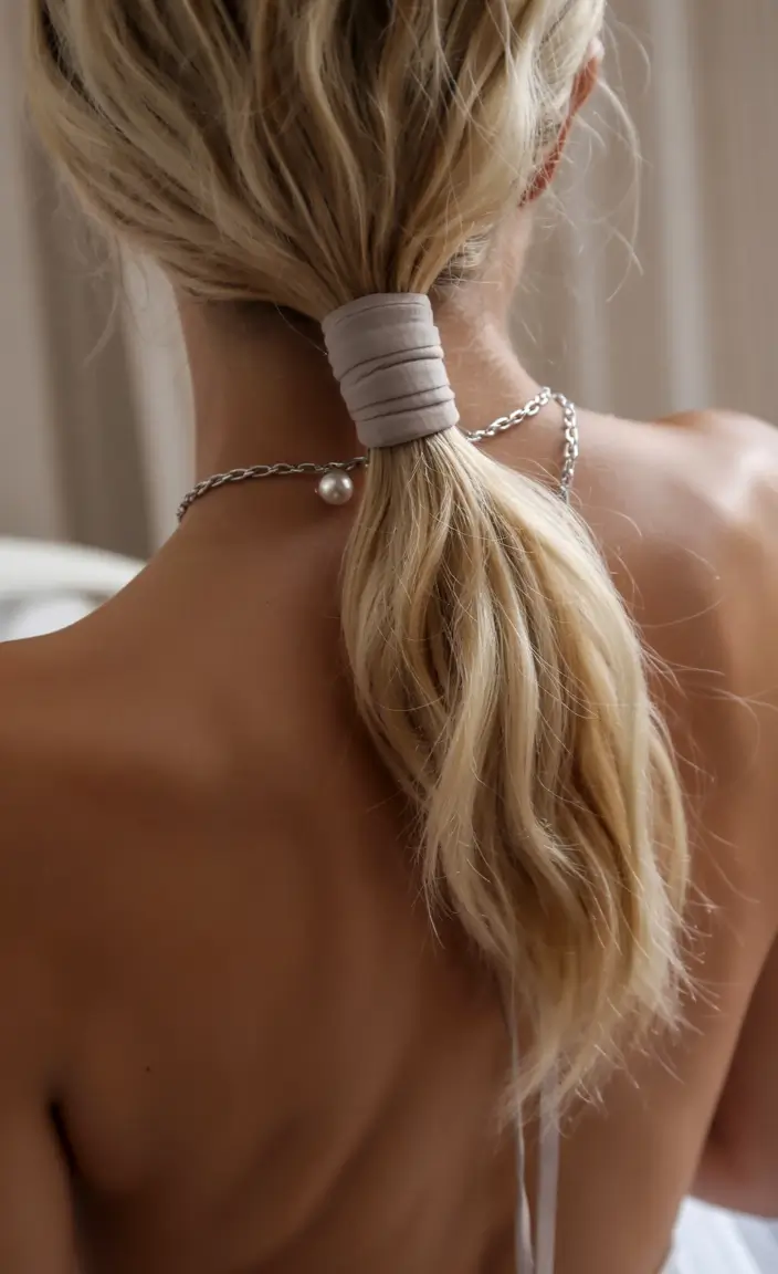 Ponytail Hairstyles - Chic Summer 2025+Soft Texture Pony with Neutral Wrap