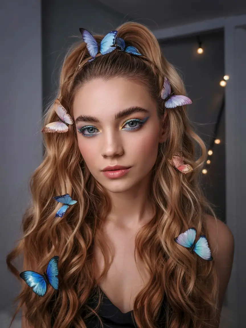 Ponytail Hairstyles – Chic Summer 2025 Whimsical Butterfly Ponytail