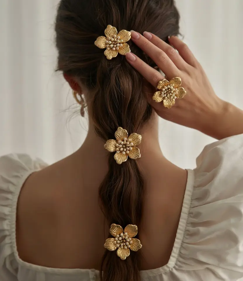Ponytail Hairstyles – Chic Summer 2025 Golden Bloom Bridal Ponytail