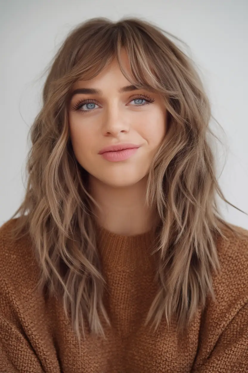 Summer 2025 Bangs Haircuts - Curtain Fringe Ideas Softly Layered Curtain Bangs with Natural Texture