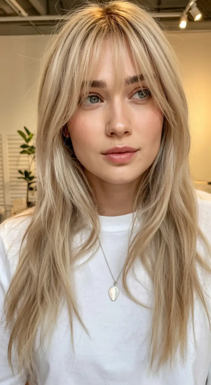 Summer 2025 Bangs Haircuts - Curtain Fringe Ideas Blonde, Wispy Curtain Bangs with Beach Texture