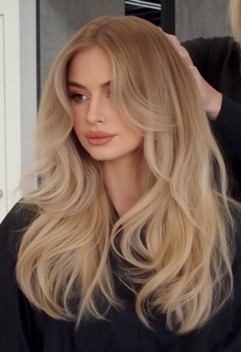 Summer 2025 Bangs Haircuts - Curtain Fringe Ideas Polished Blowout with Luxurious Curtain Bangs