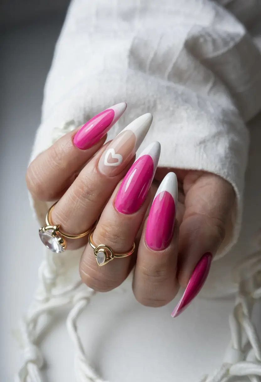 summer acrylic nail ideas 2025 Bubblegum Love French