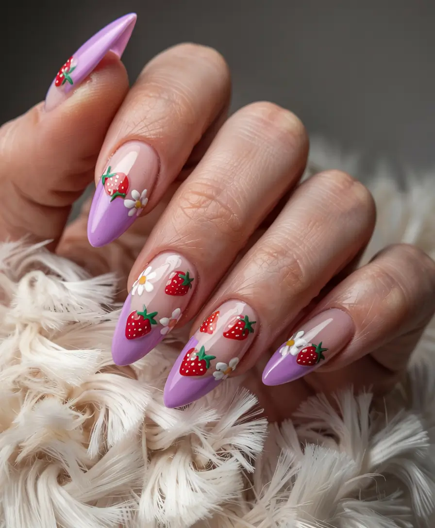 summer acrylic nail ideas 2025 Berry Sweet Vibes