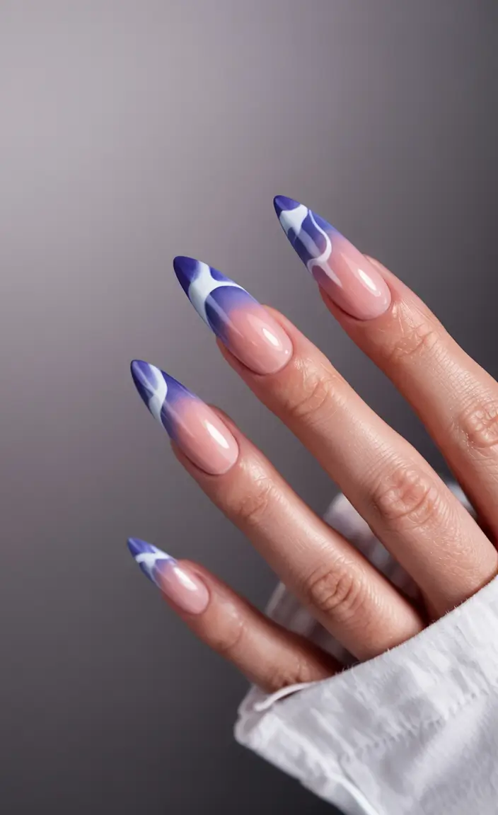 summer almonds nails ideas 2025 Ocean Ombre With Cloud Art