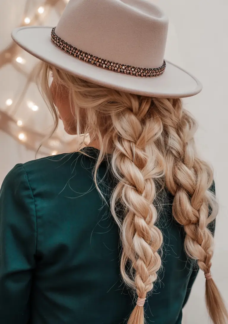 summer braids hairstyle ideas 2025 Chunky Twin Braids with a Boho Twist