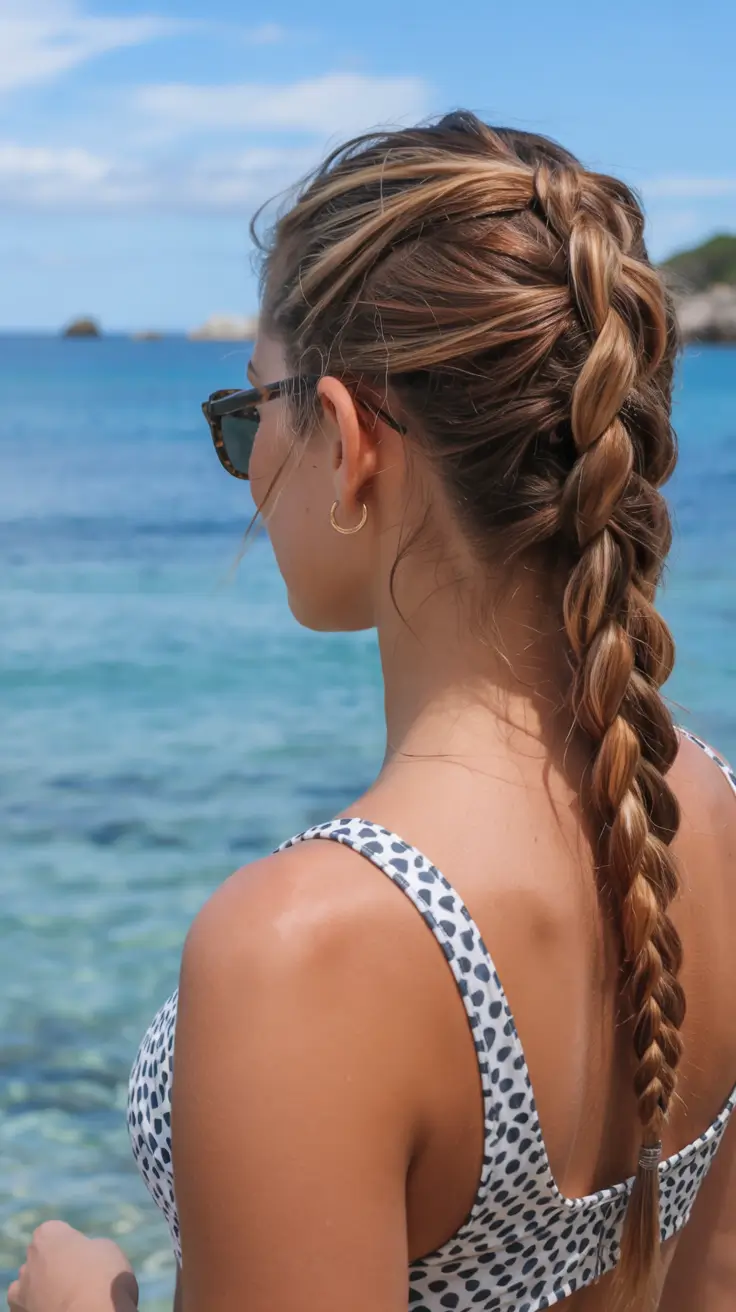 summer braids hairstyle ideas 2025 Classic French Braid with Summer Polish