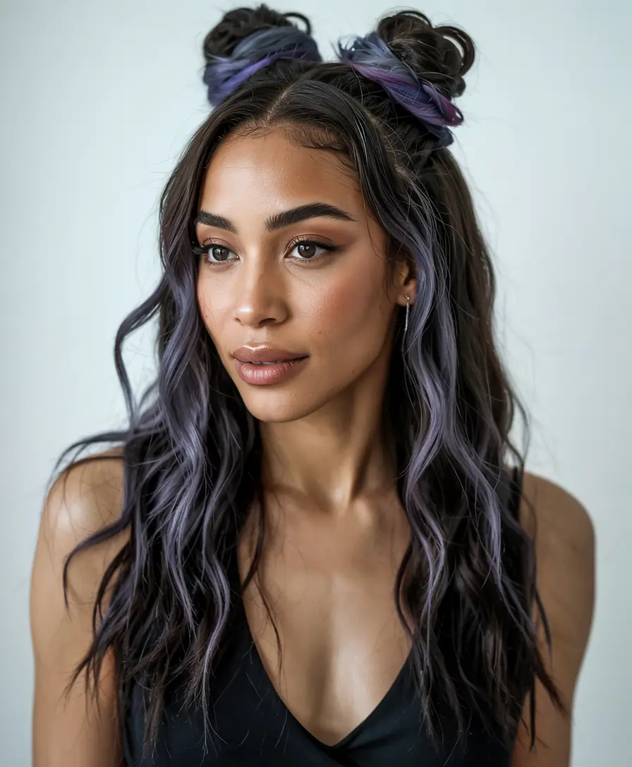 summer hairstyle black women 2025 Floral Fantasy Half-Up Crown