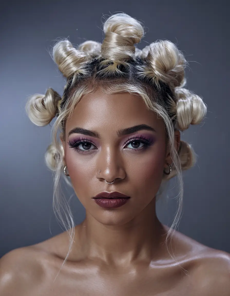 summer hairstyle black women 2025 Bold Knots & Blonde Statements