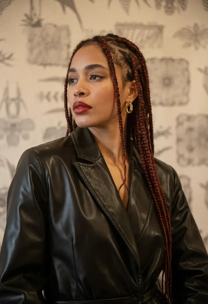 summer hairstyle black women 2025 Scarlet Braids with a Power Stance