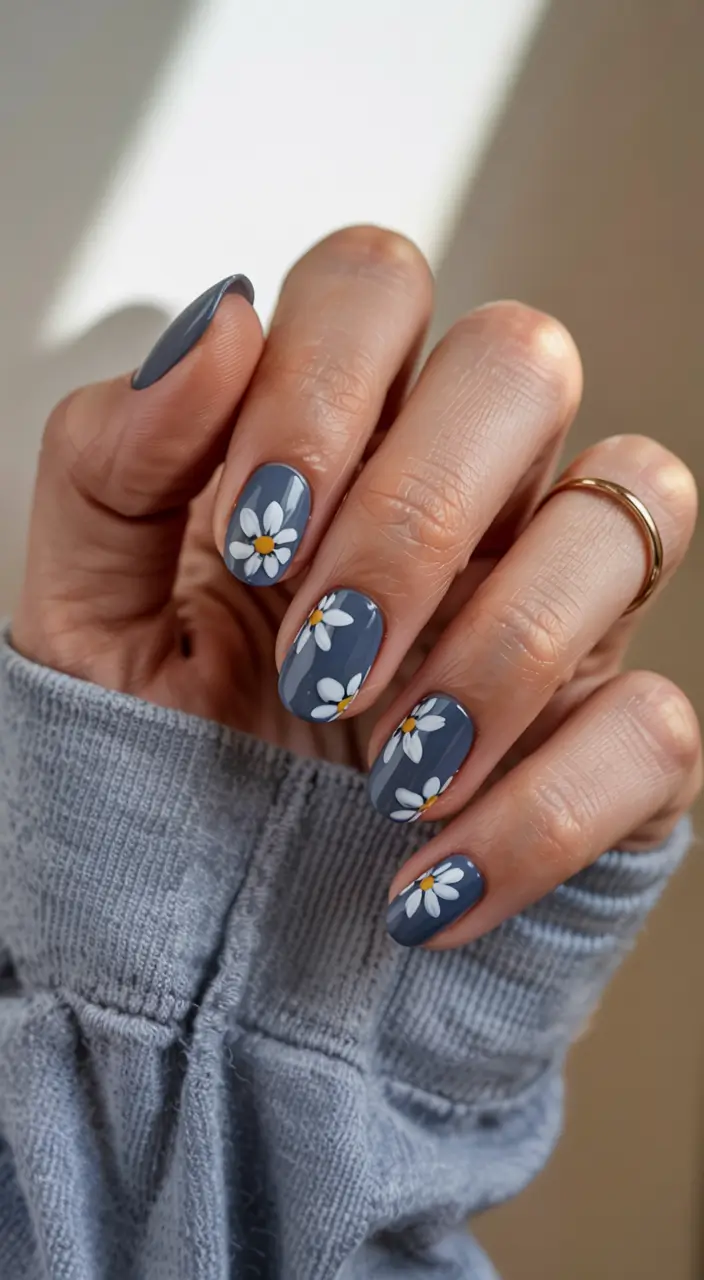 summer short nail ideas 2025 Blue Daisy Energy
