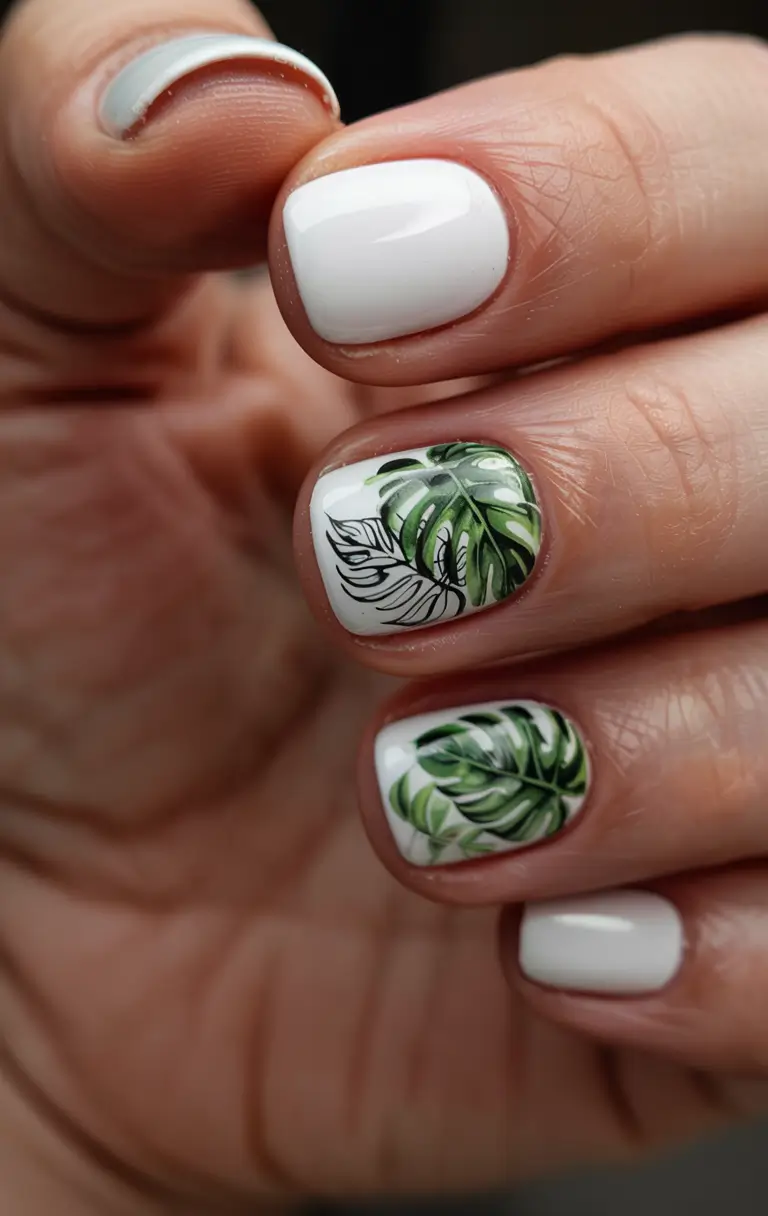 summer short nail ideas 2025 Monstera Moments