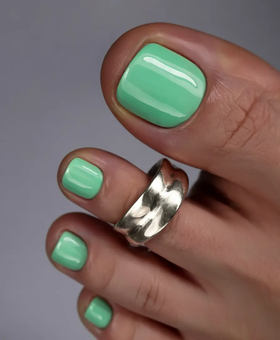 summer toe nail colors ideas 2025 Cool Mint Simplicity