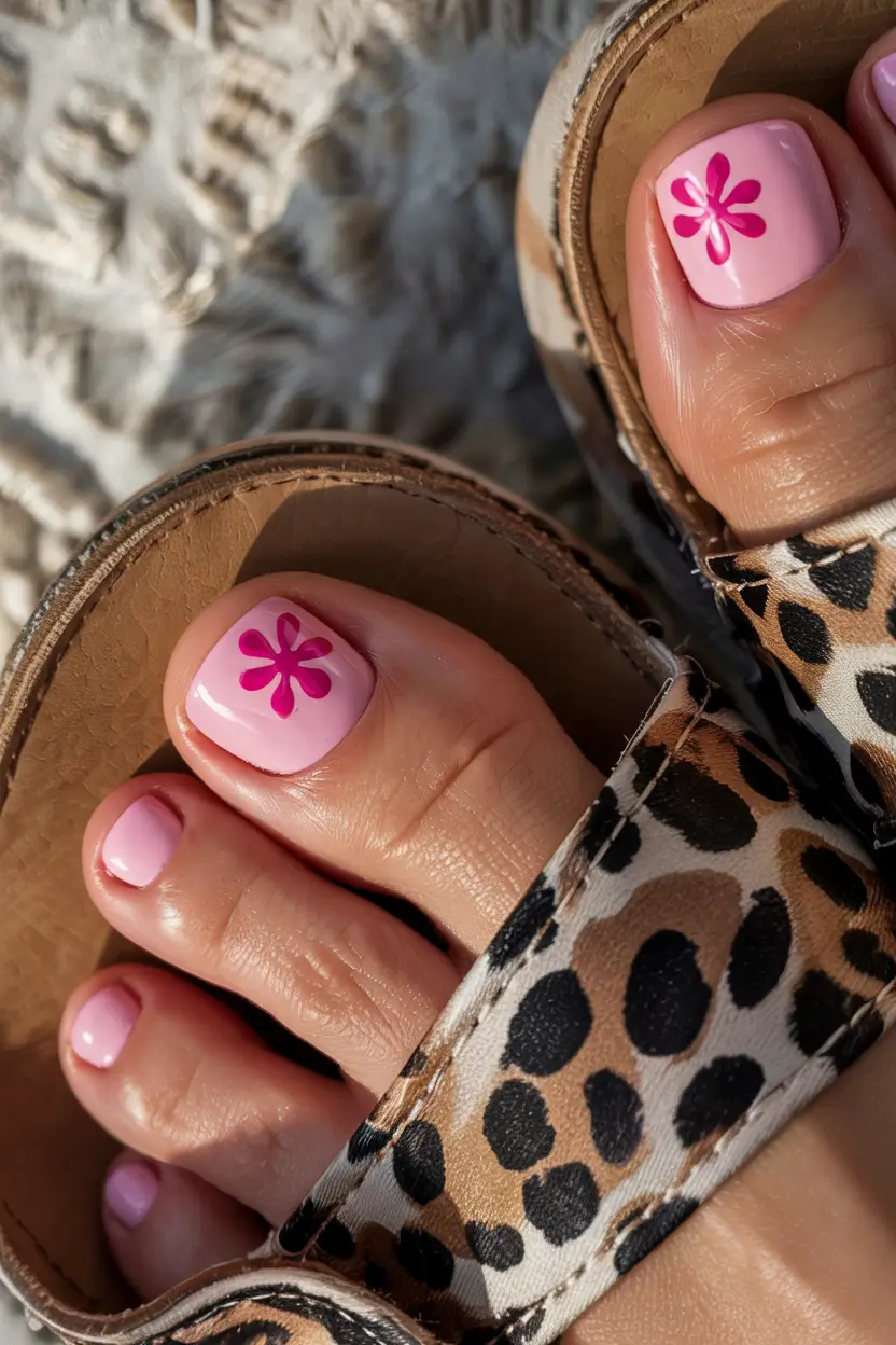 summer toe nails ideas 2025 Bubblegum Pop With a Twist