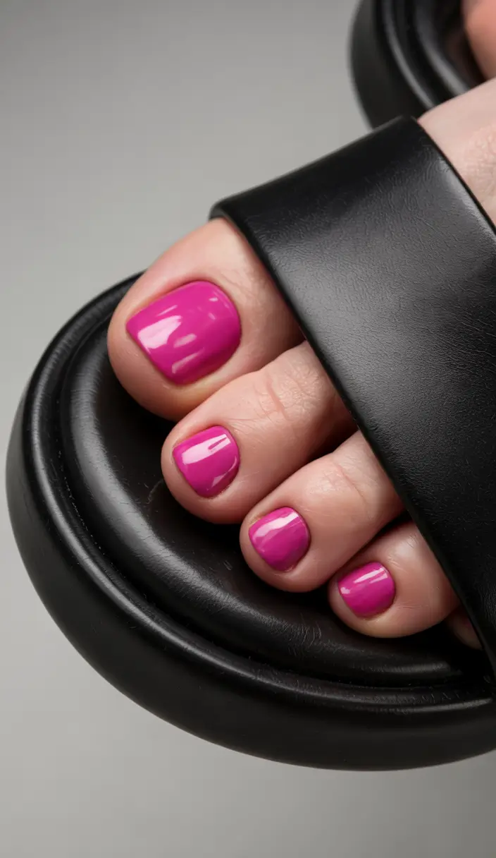 summer toe nails ideas 2025 Classic Pink, Polished Perfection