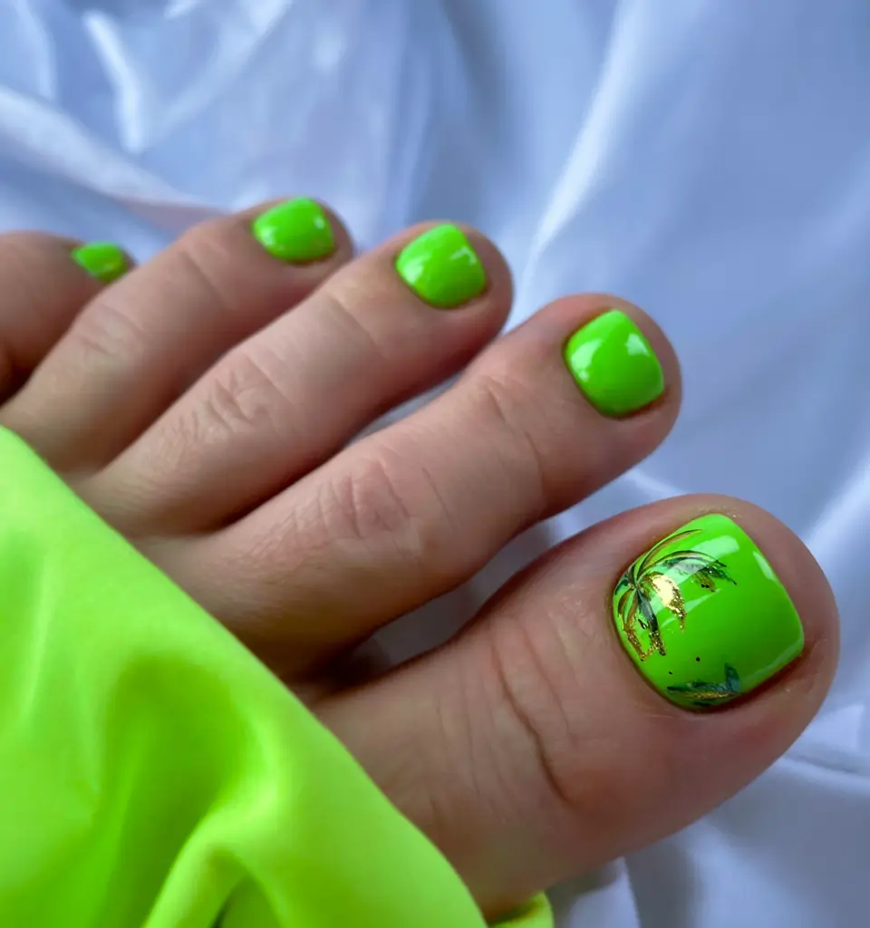 toe nail designs for summer 2025+Lime Punch with a Palm Tree Whisper