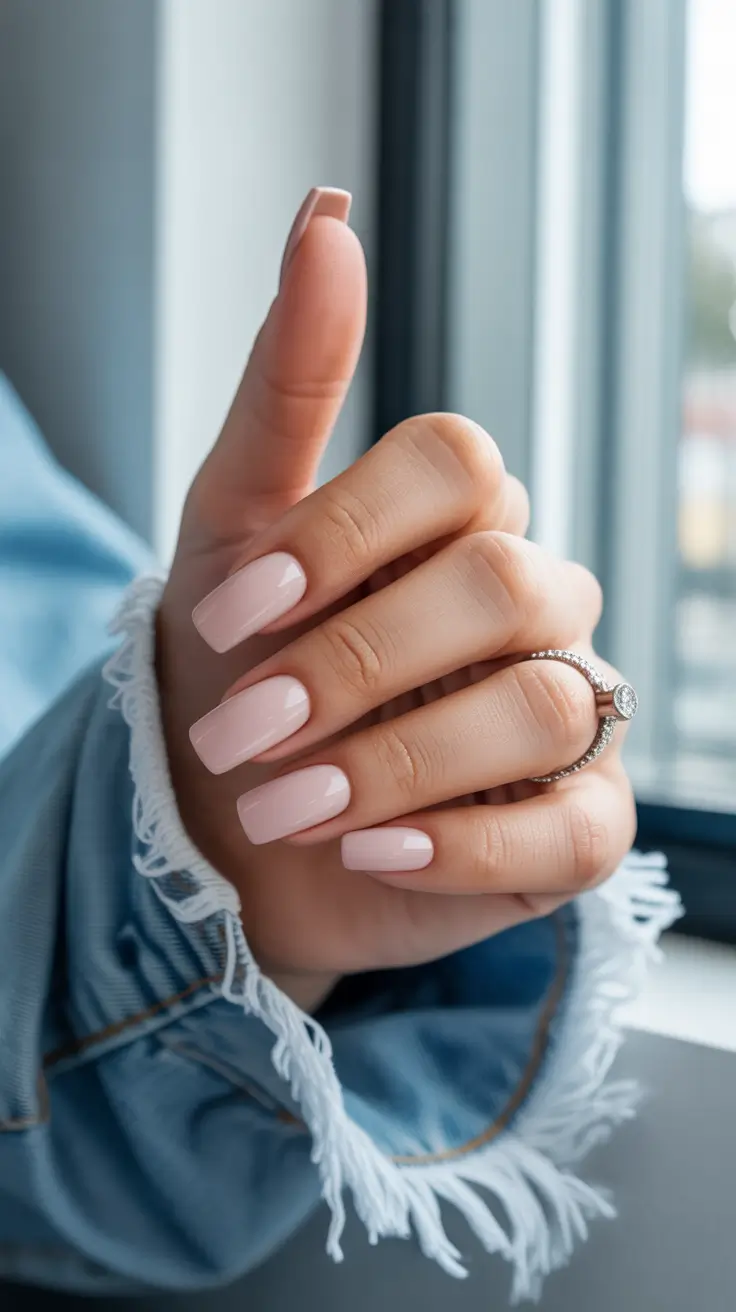 basic summer nails ideas 2025 Soft Square Pink That Feels Like Summer Skin