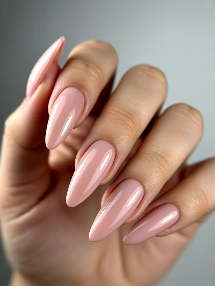 basic summer nails ideas 2025 Glossy Pink Claws With Drama