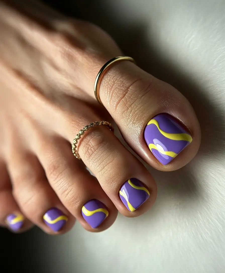 beach toe nails ideas 2025-Lavender Waves: Playful, Unexpected, Totally 2025