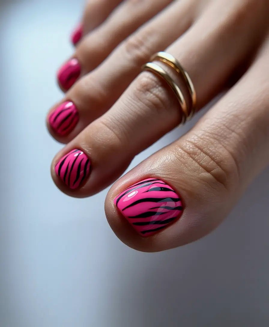 beach toe nails ideas 2025 Neon Safari Realness