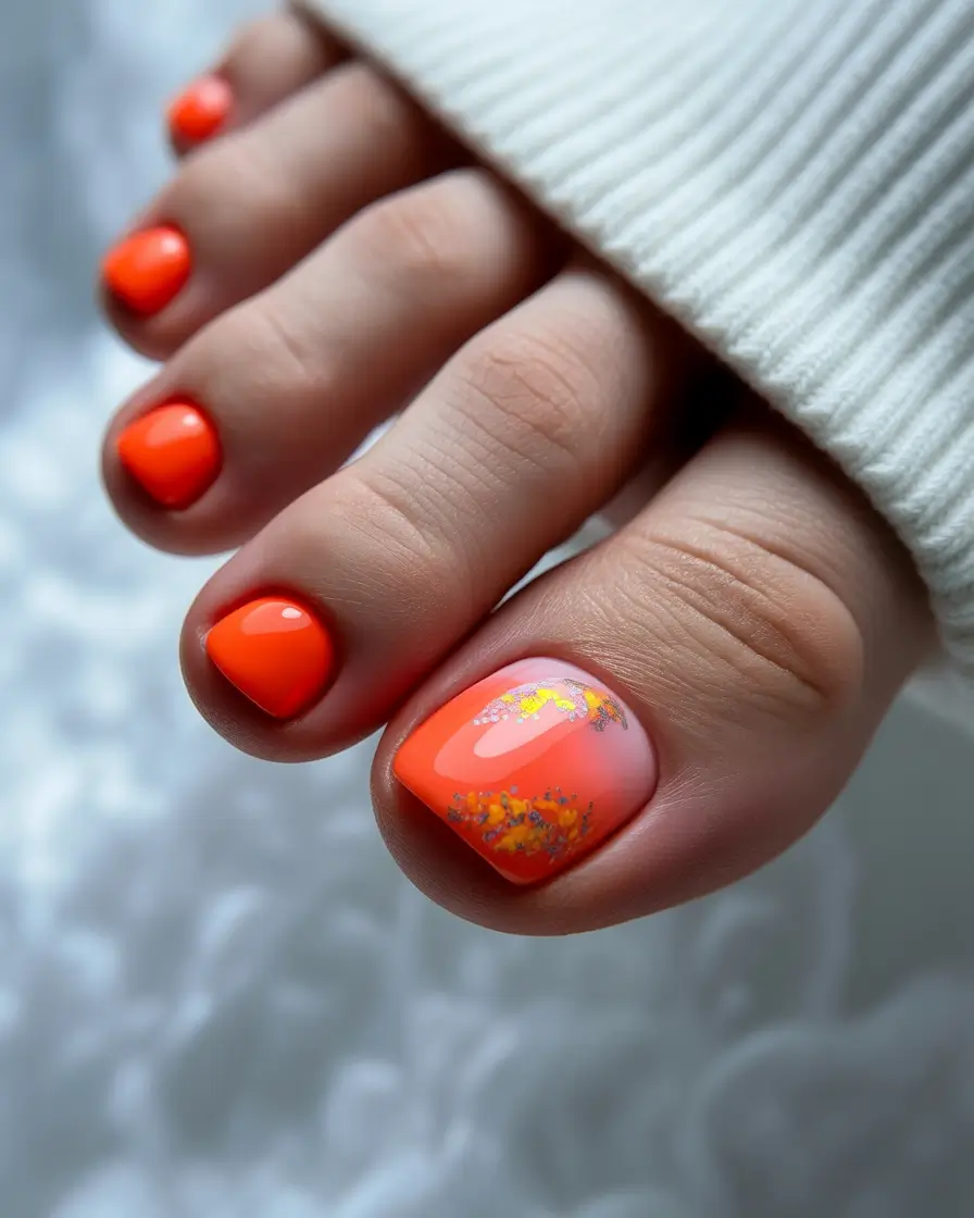 beach toe nails ideas 2025 Sun-Kissed Citrus Spark