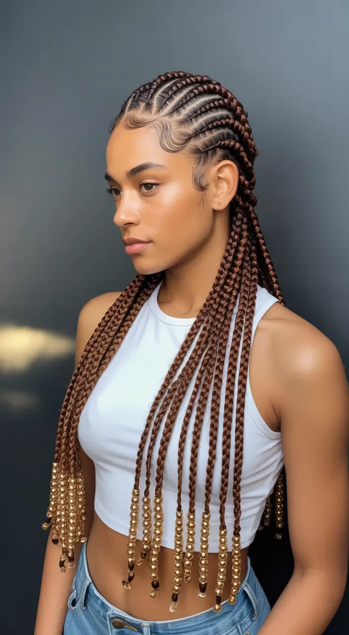 Beautiful Summer Braids for Black Women 2025 Golden Tip Braids with Goddess Symmetry