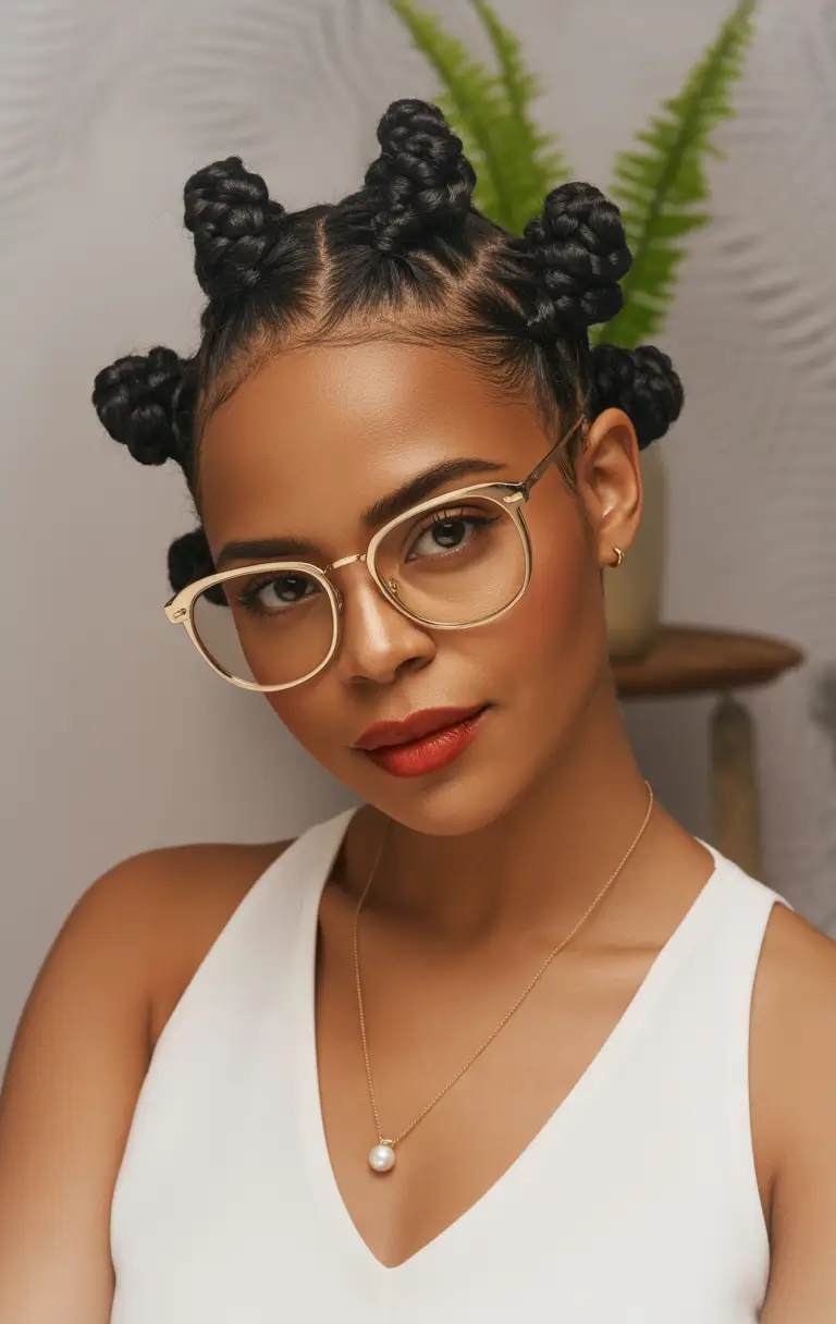 Beautiful Summer Braids for Black Women 2025 Playful Bantu Knots with Scholar Chic