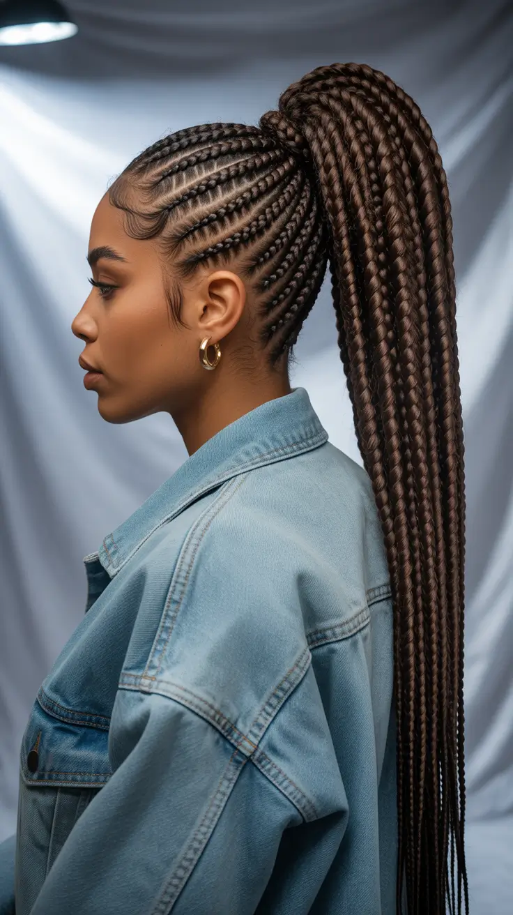 Beautiful Summer Braids for Black Women 2025 High Ponytail Braided Elegance