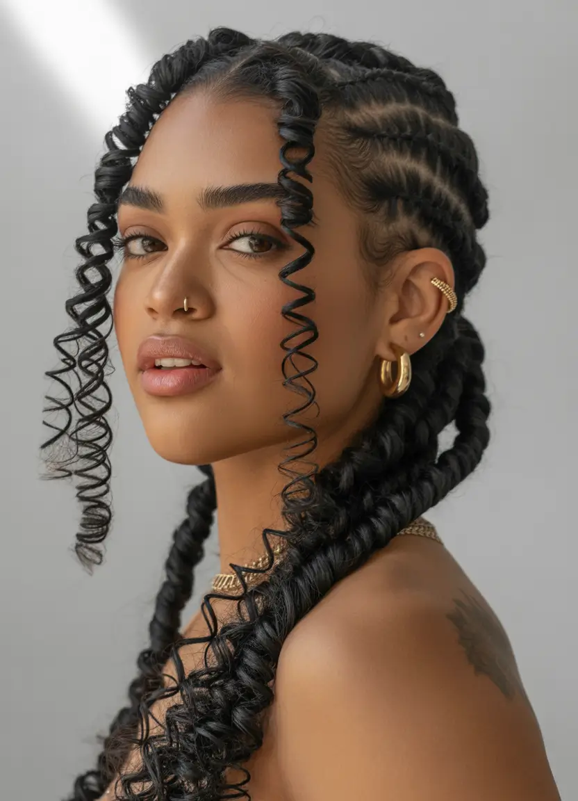 Beautiful Summer Braids for Black Women 2025 Curly Finish with Defined Braids