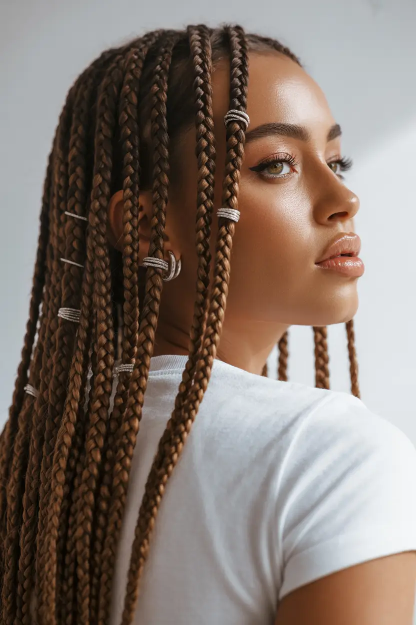 Beautiful Summer Braids for Black Women 2025 Rich Caramel Length with Accessorized Plats