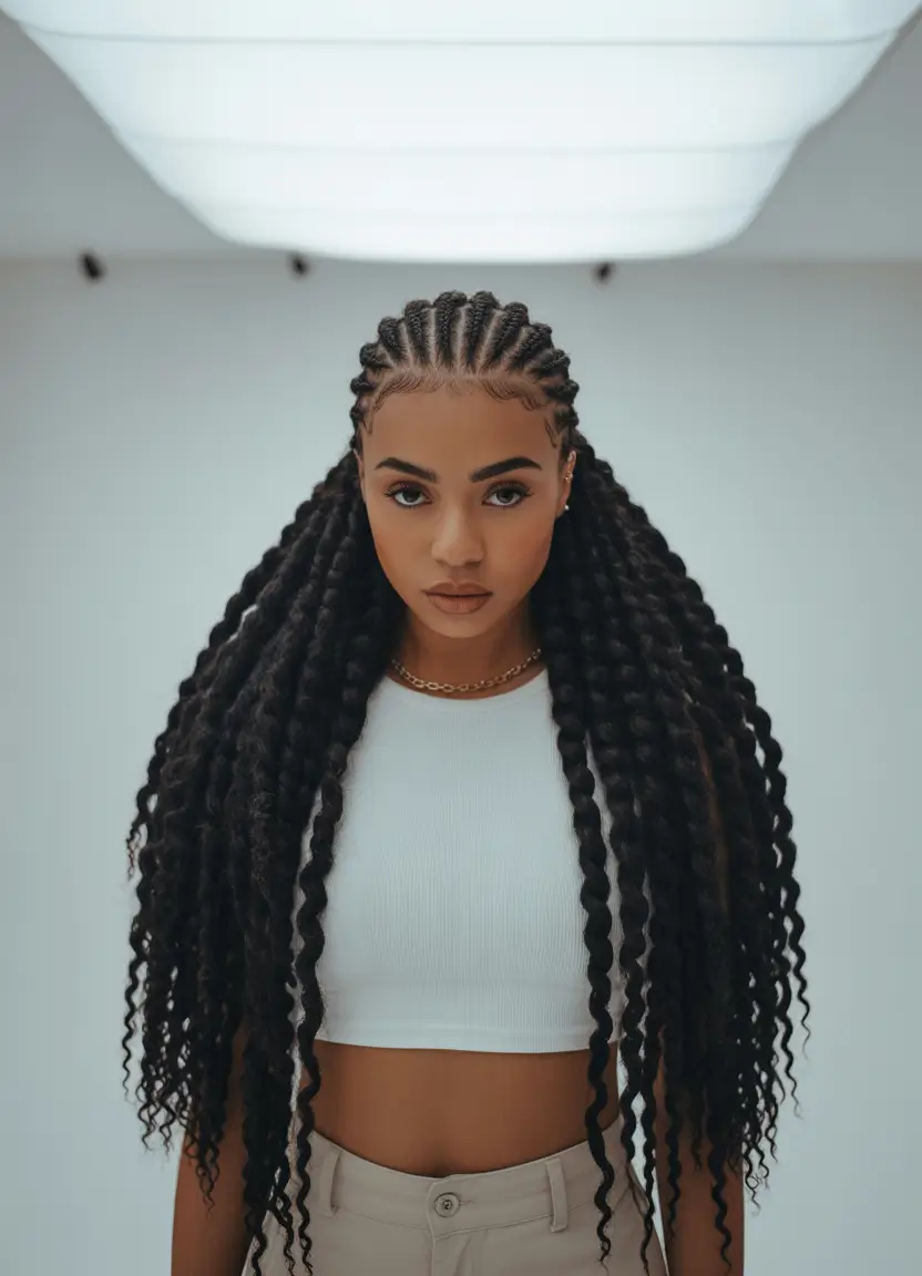 Beautiful Summer Braids for Black Women 2025 Goddess Feed-In Braids with Waist-Length Texture