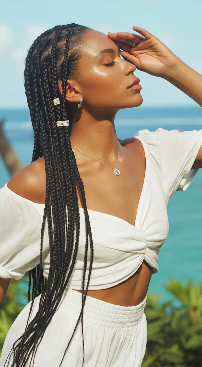 Beautiful Summer Braids for Black Women 2025 Sleek Zig Zag Braids for Coastal Cool
