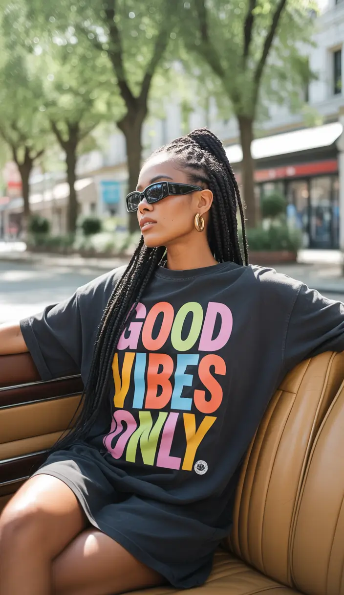 Beautiful Summer Braids for Black Women 2025 Street-Ready Side Braids with a Laid-Back Vibe