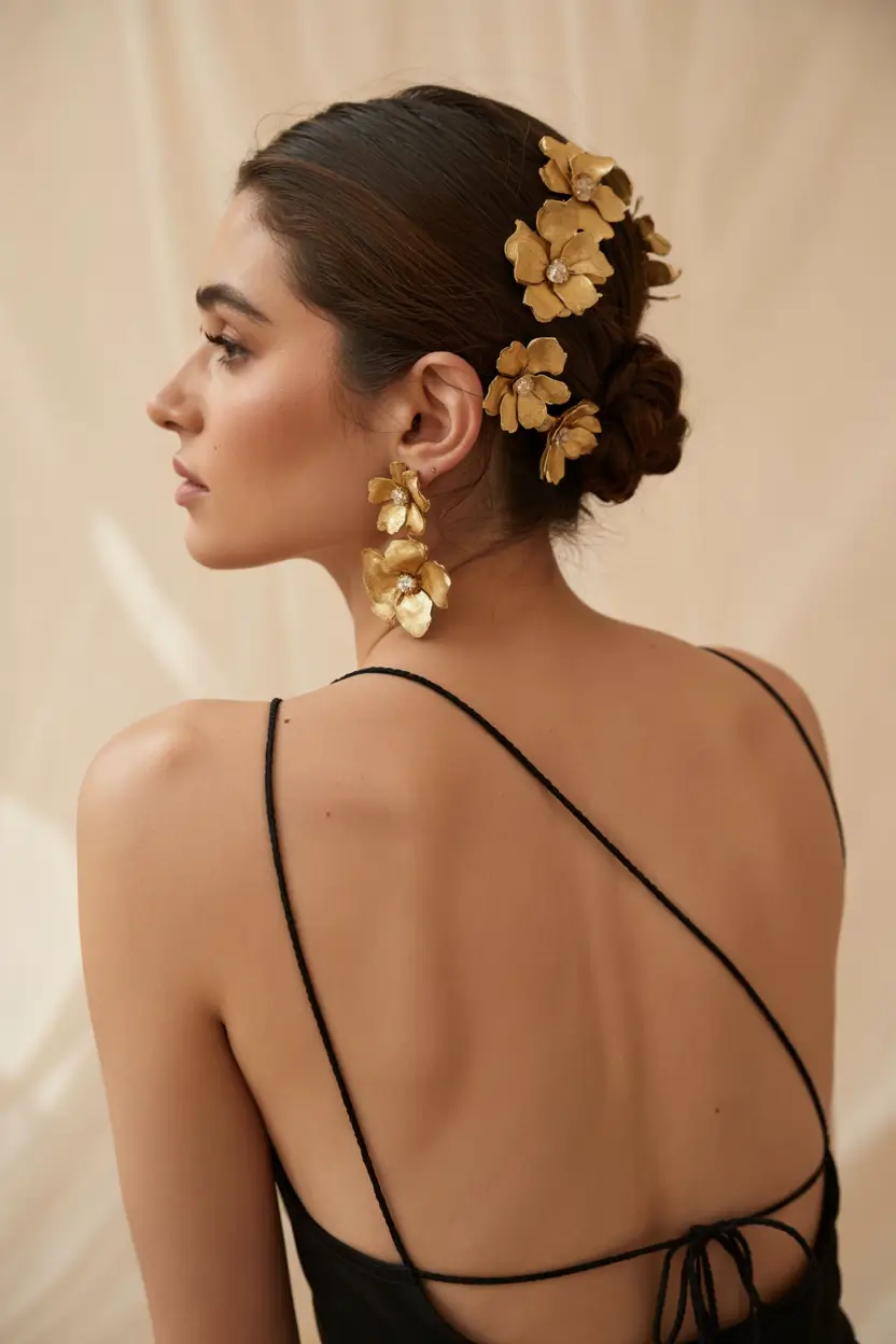 Bridal Hairstyles Ideas You'll Love in Summer 2025! Sleek Florals in a Low Bridal Bun