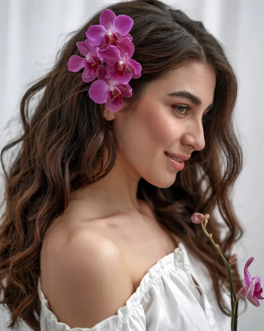 Bridal Hairstyles Ideas You'll Love in Summer 2025! Floral Glam with Soft Waves