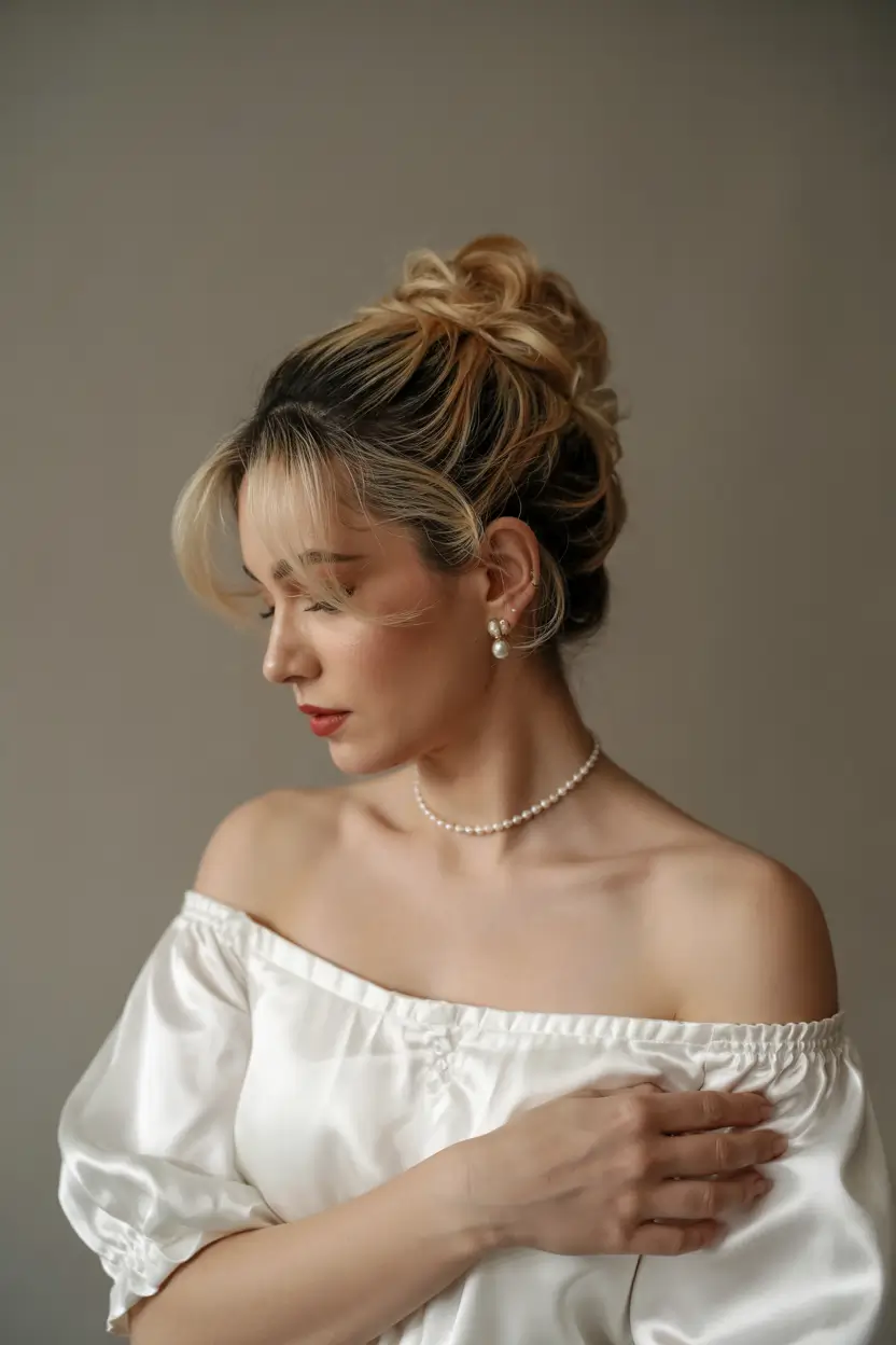 Bridal Hairstyles Ideas You'll Love in Summer 2025! Vintage-Inspired Curled Bun with Volume