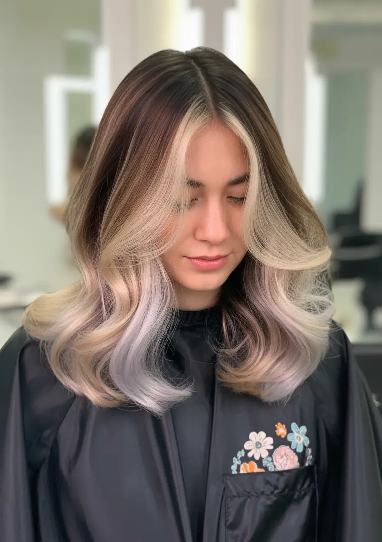 Brunette Highlights for a Sun-Kissed Look - Summer 2025!+Retro Blonde Gradient on Dark Base