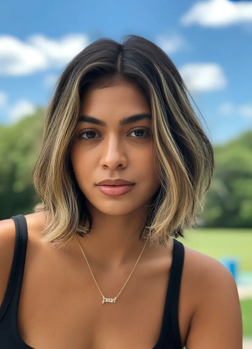 Brunette Highlights for a Sun-Kissed Look - Summer 2025! Golden Face Frame on Bold Brunette