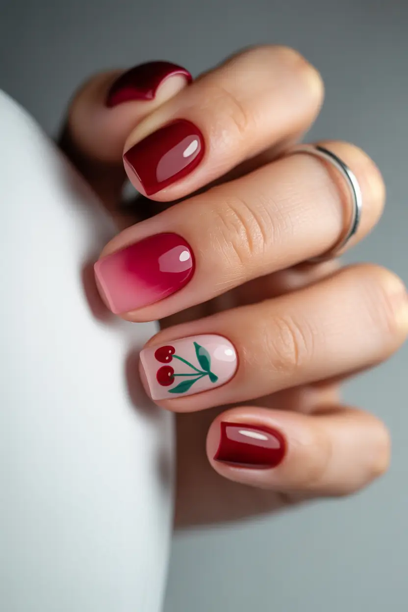 cherry-nails-inspo-2025-moody-cherry-pop-with-gradient-red