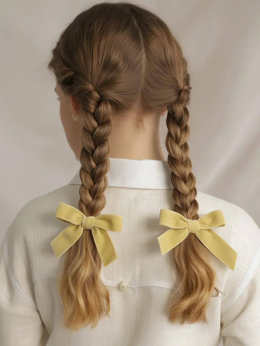 Cute Summer Hairstyles Teen Girls Will Love - 2025 Lemon Ribbon Braids
