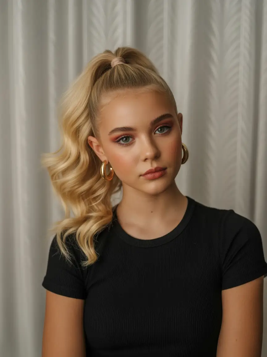 Cute Summer Hairstyles Teen Girls Will Love - 2025 Glam Curves in a High Ponytail
