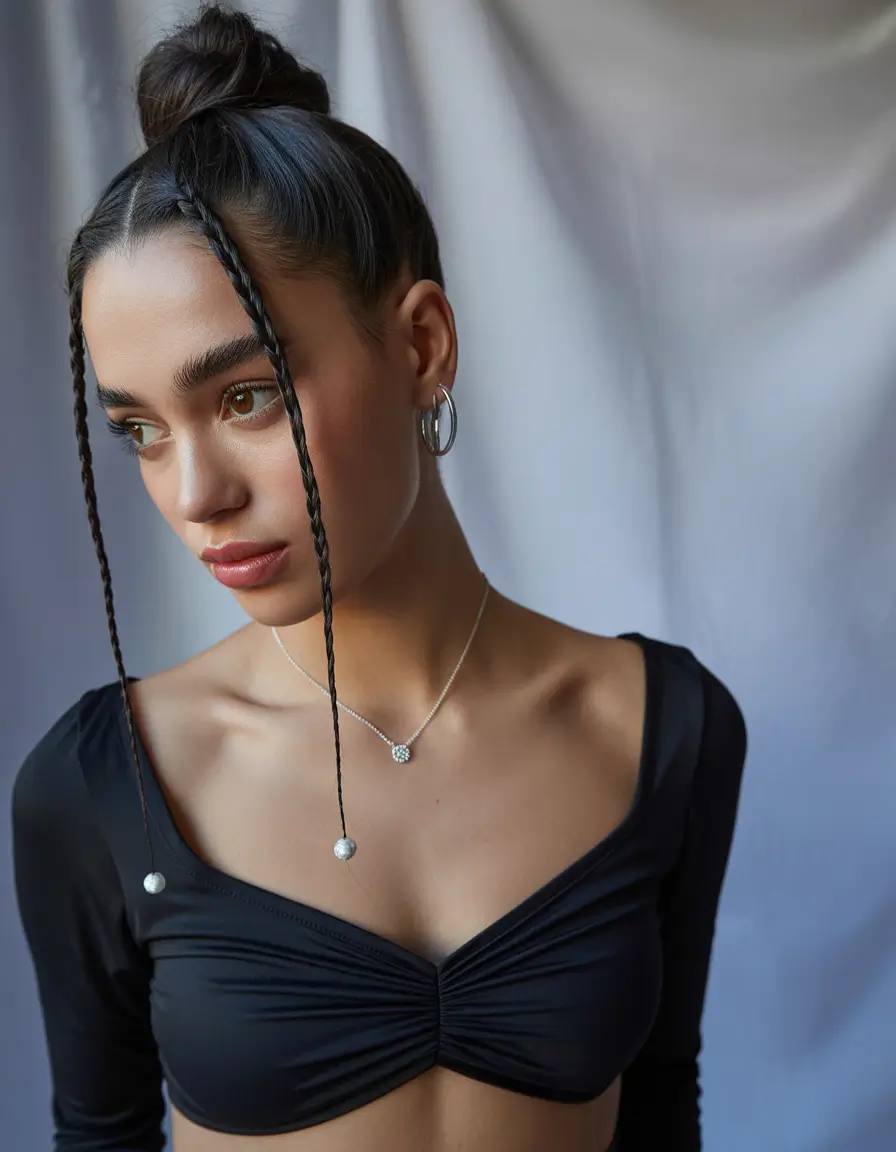 Cute Summer Hairstyles Teen Girls Will Love - 2025 Space Ballerina with Braided Bangs