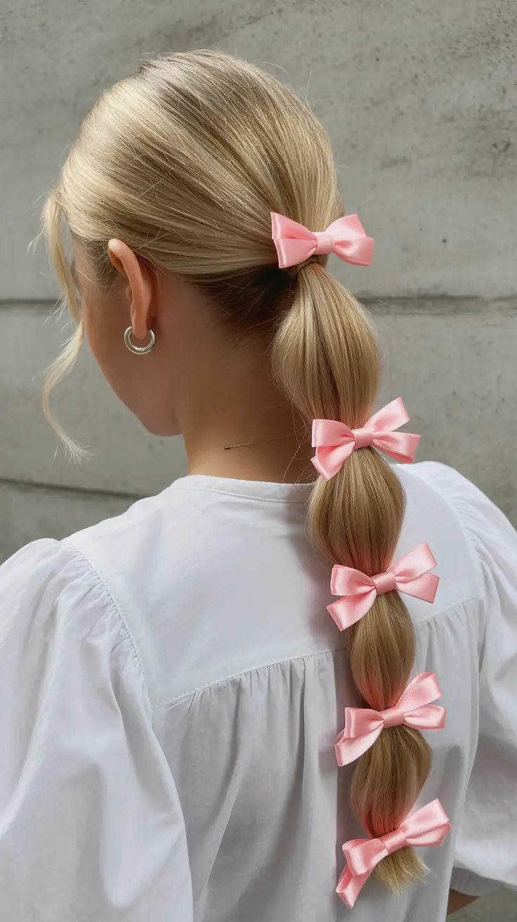 Cute Summer Hairstyles Teen Girls Will Love - 2025 Bubbled Ponytail with Bows