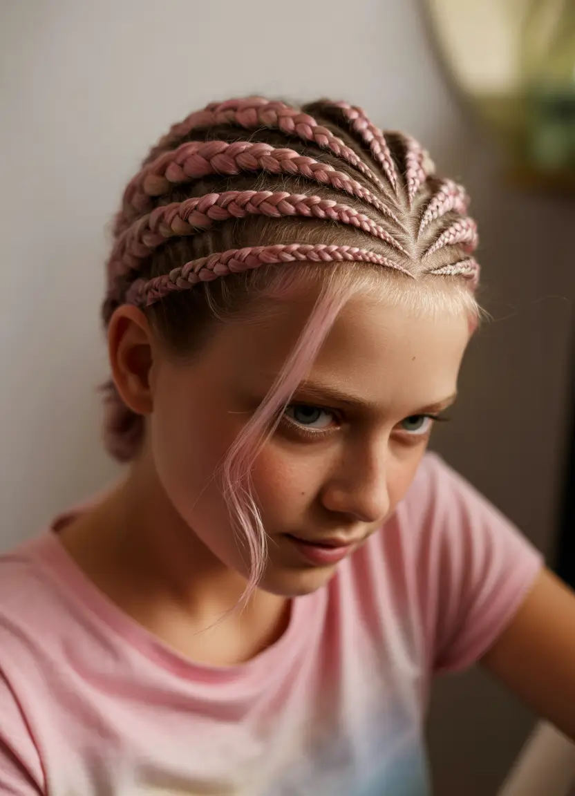 Cute Summer Hairstyles Teen Girls Will Love - 2025 Cornrows Pink Hair
