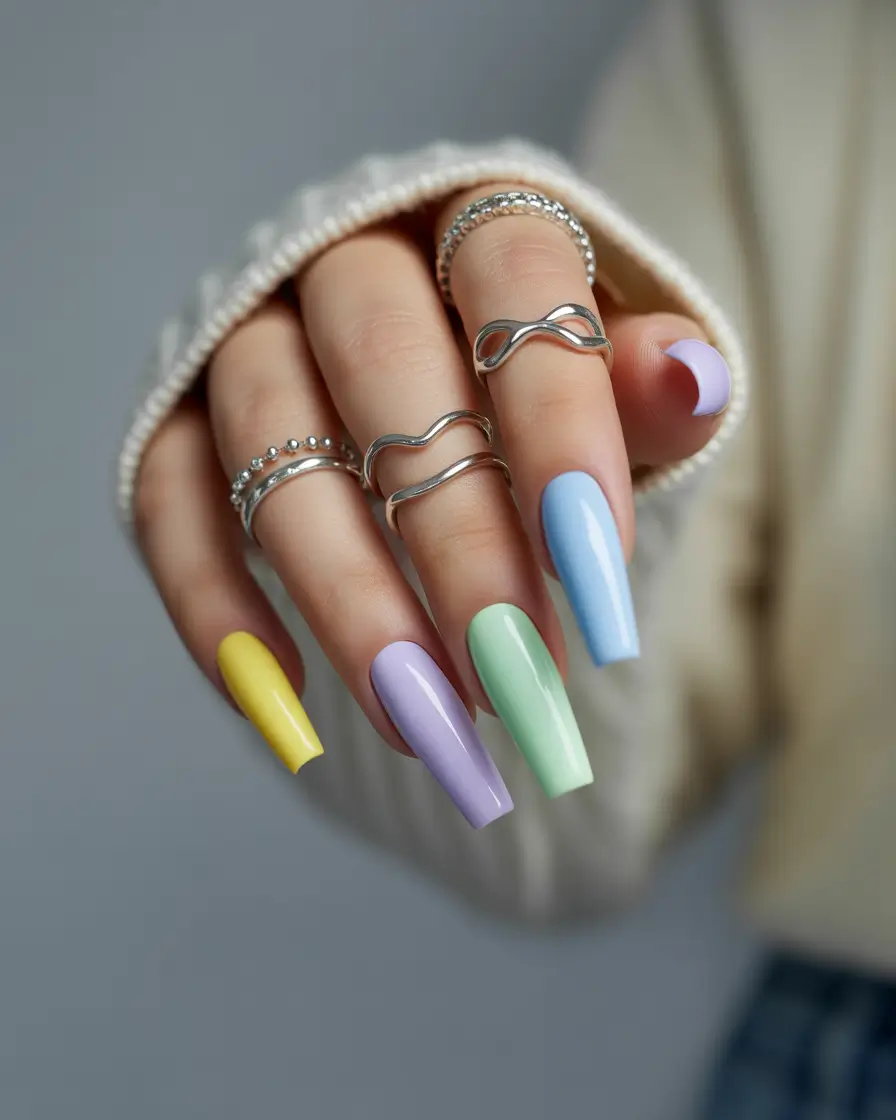 cute summer nails 2025 Pastel Power for a Sunny Mood