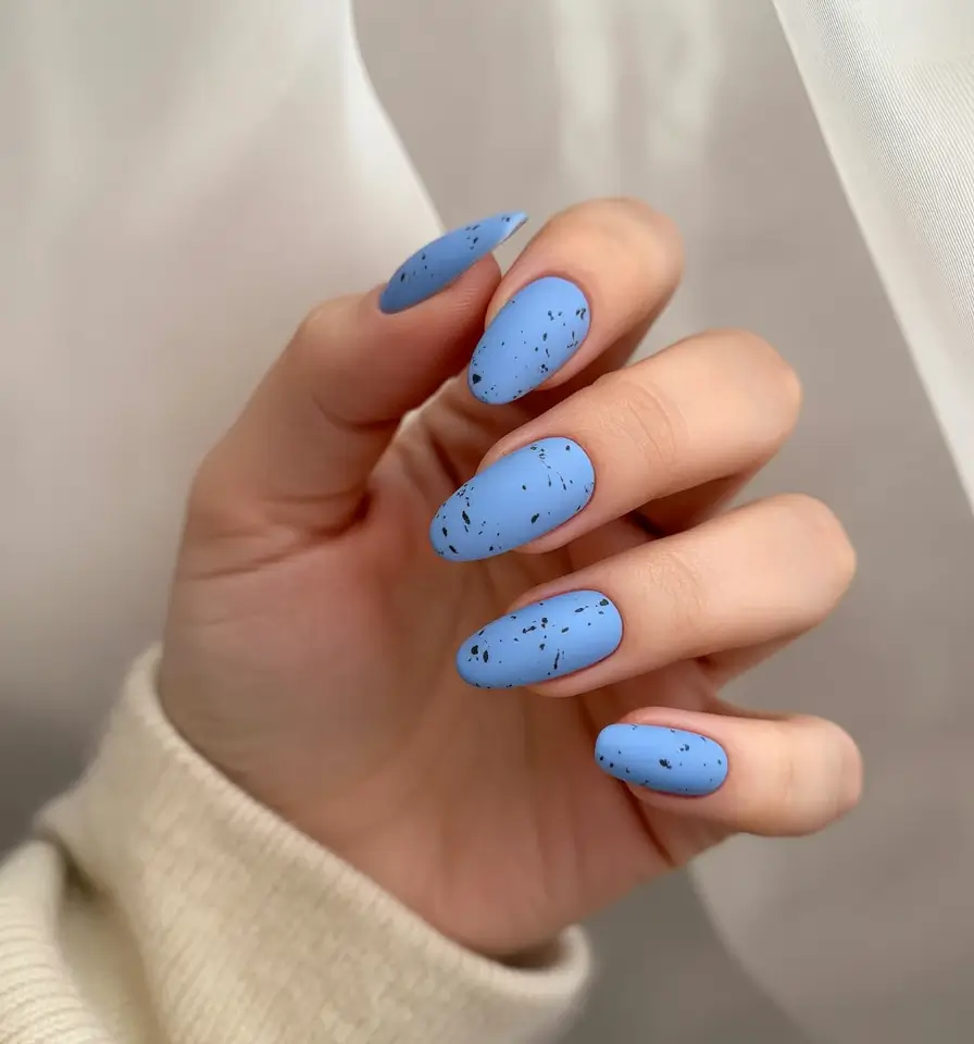 cute summer nails 2025 Sky Speckled Serenity