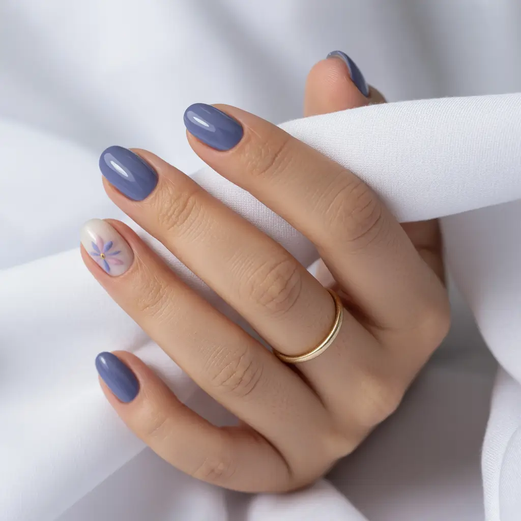 cute summer nails 2025 Lavender Daisy Days