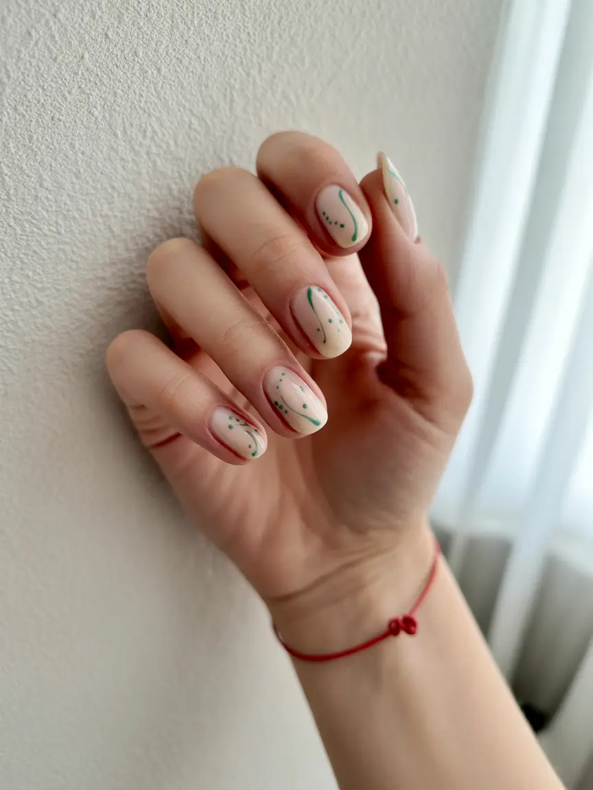 cute summer nails ideas 2025 Minimalist Microdots with Summer Swirls