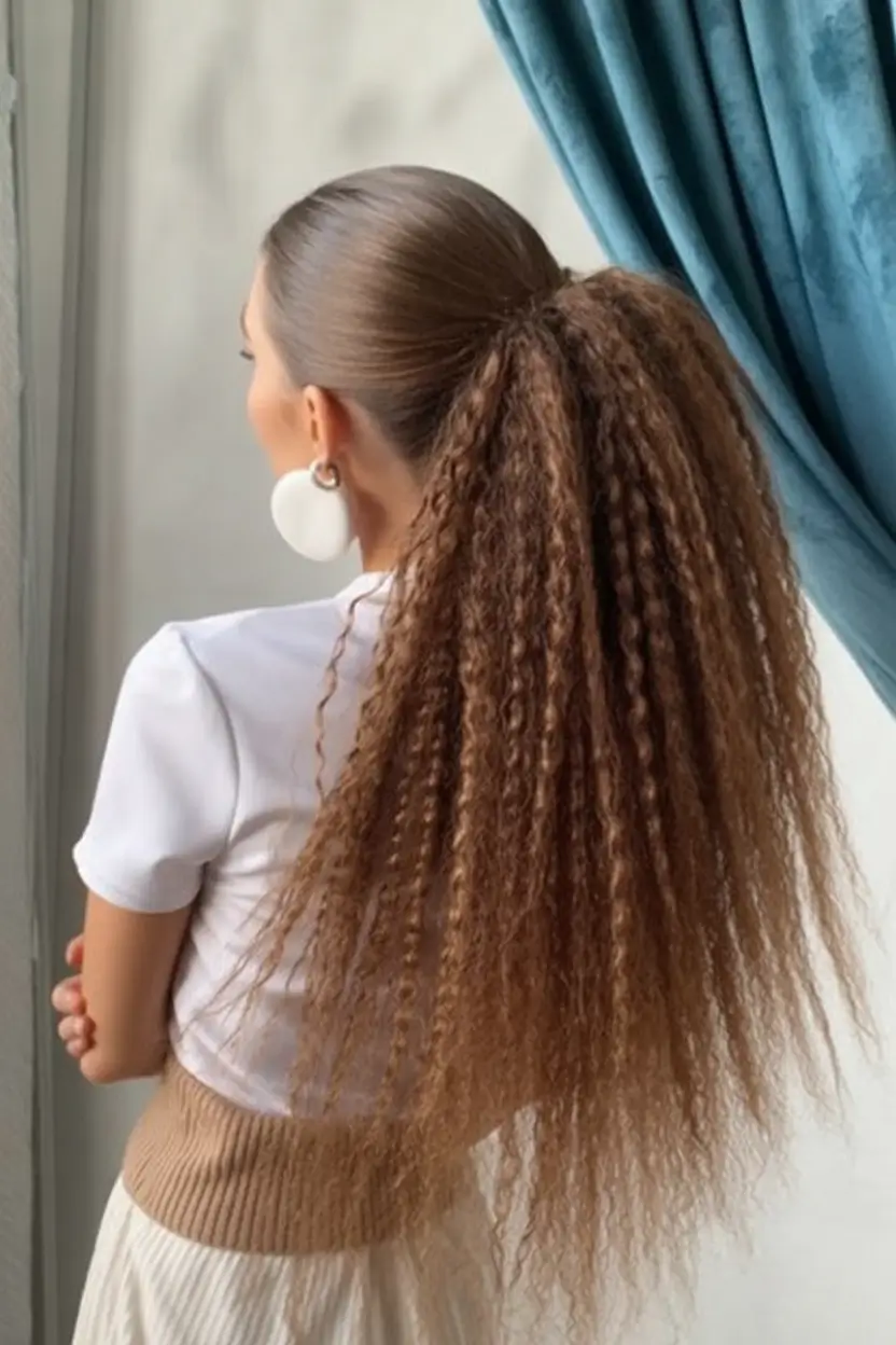 Effortless Natural Hair Inspiration for Summer 2025! Ultra-Defined Crimp Ponytail
