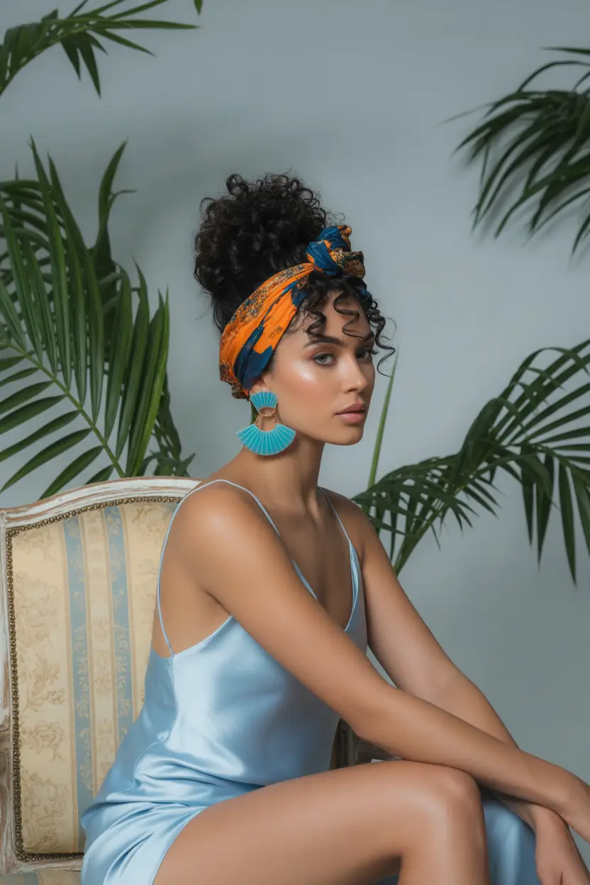 Effortless Natural Hair Inspiration for Summer 2025! Regal Updo with Tropical Flair